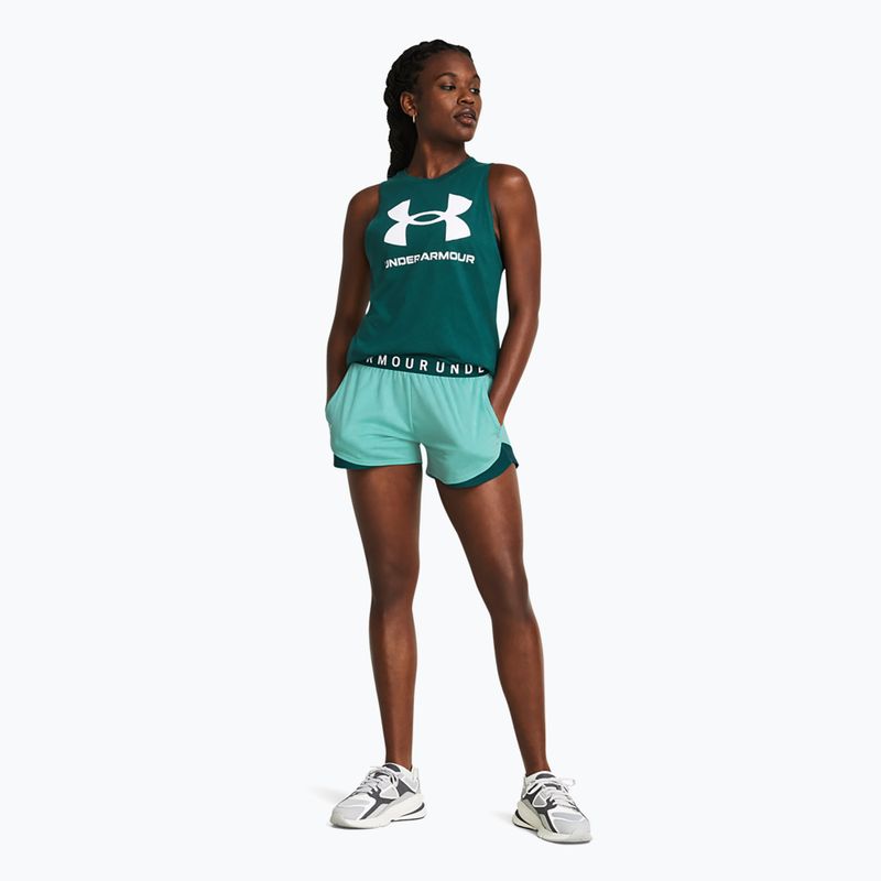 Moteriški šortai Under Armour Play Up Twist 3.0 radial turquoise/hydro teal/white 2