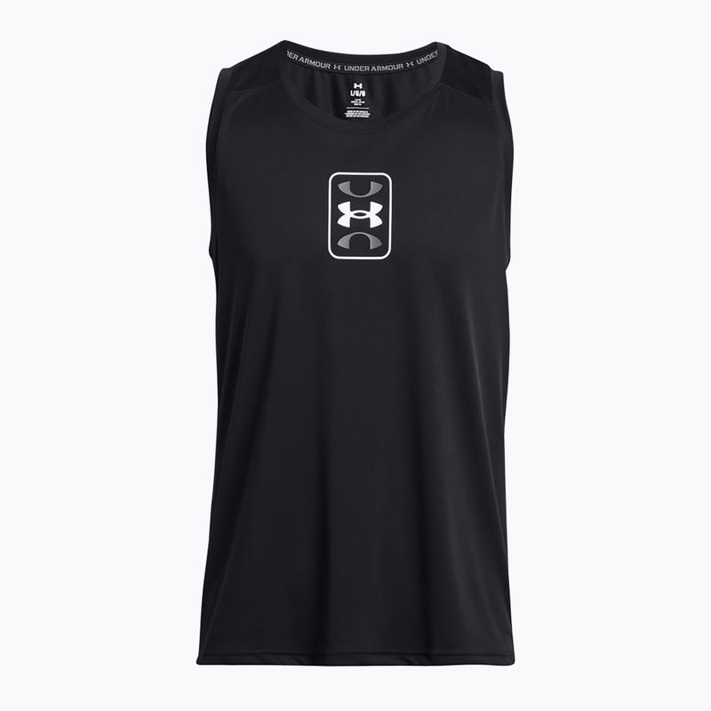 Under Armour Baseline Performance Tank black/black/white vyrų krepšinio marškinėliai