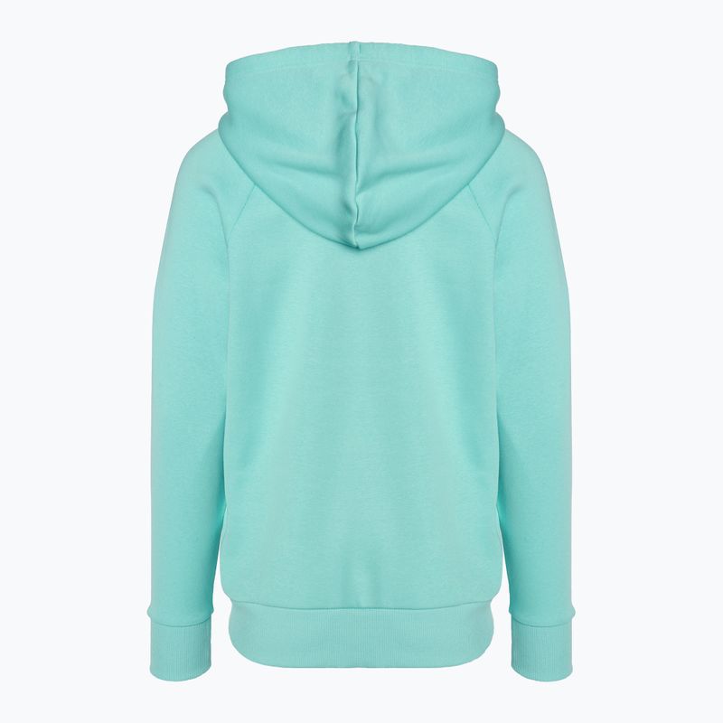 "Under Armour" moteriški "Rival Fleece Big Logo Hoody" radialinis turkio/baltos spalvos džemperis 5