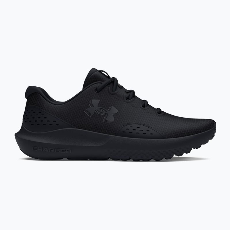 Under Armour Charged Surge 4 black/black/black vyriški bėgimo bateliai 8