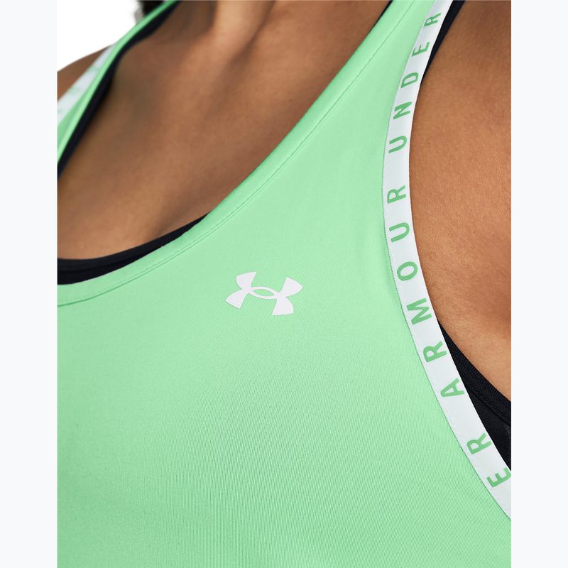 Moteriškas treniruočių tank topas Under Armour Knockout Tank matrix green/white 3