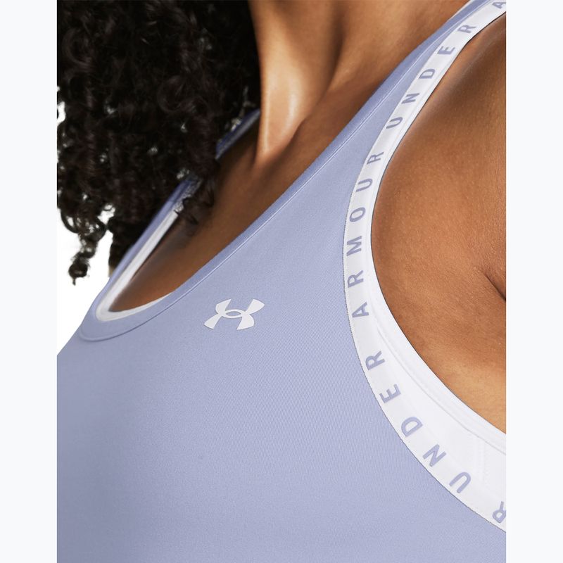 Moteriškas treniruočių tank topas Under Armour Knockout Tank celeste/white 3