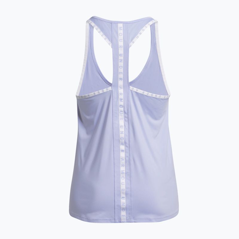 Moteriškas treniruočių tank topas Under Armour Knockout Tank celeste/white 5