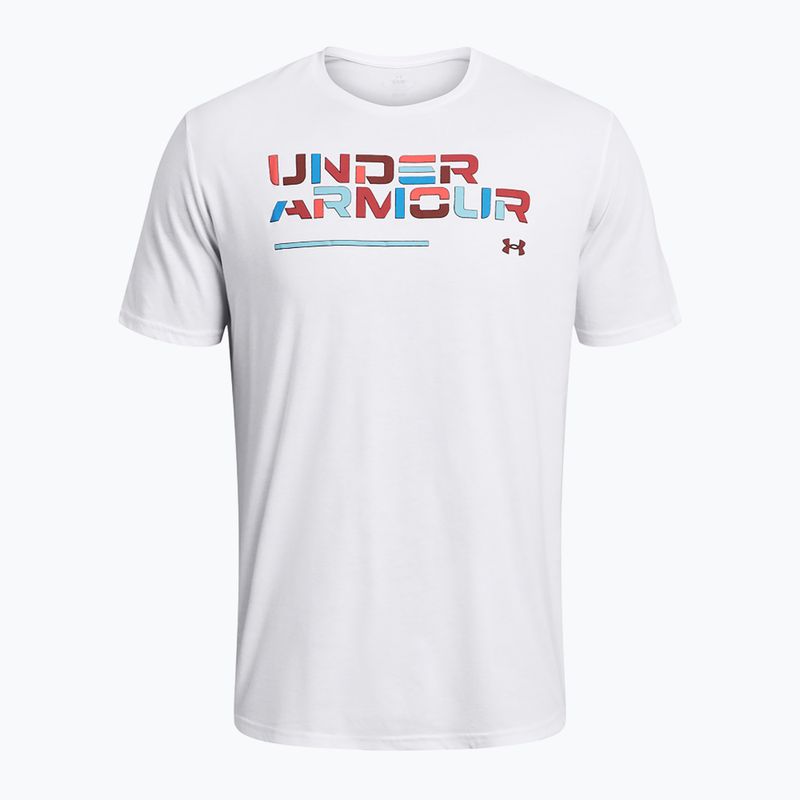 Vyriški marškinėliai Under Armour Colorblock Wordmark white/black 3