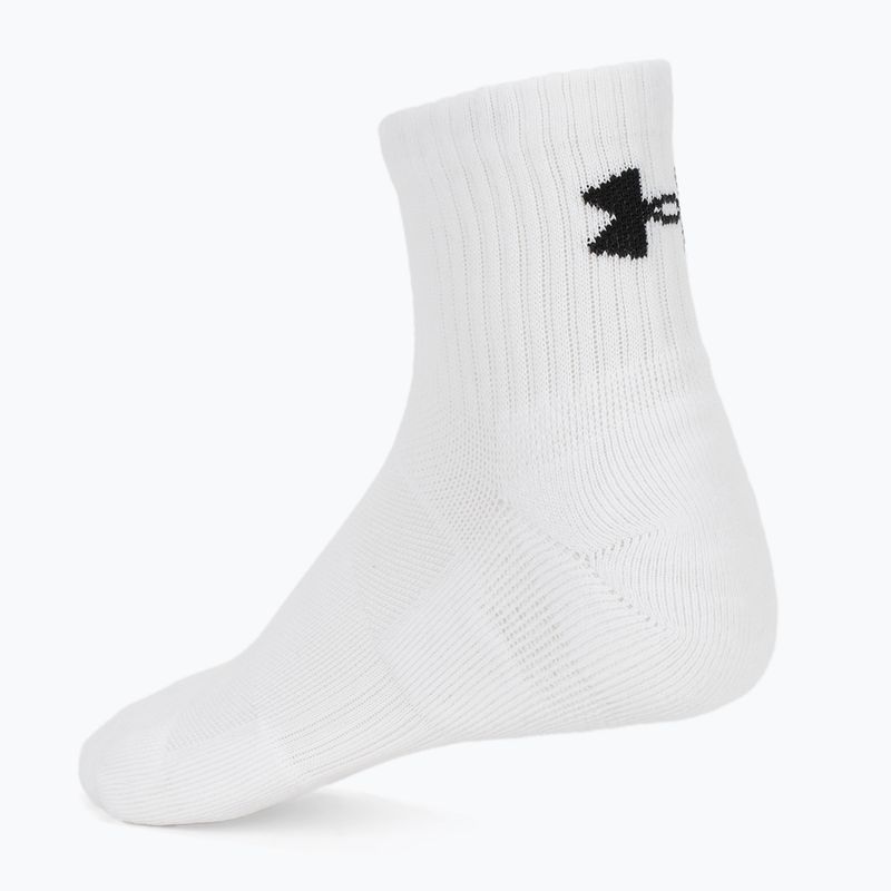Kojinės Under Armour Training Cotton Quarter 3 poros white/white/black 2