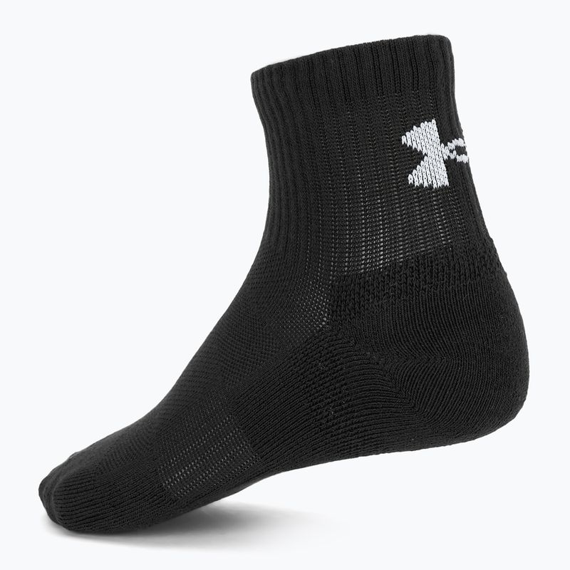 Kojinės Under Armour Training Cotton Quarter 3 poros black/black/white 2