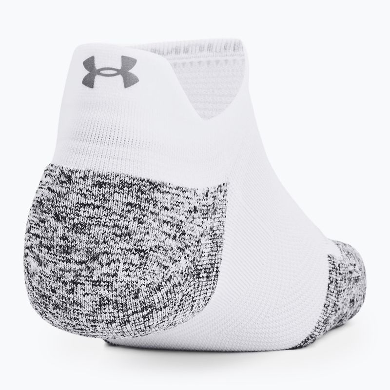 Bėgimo kojinės Under Armour Dry Run Cushion No Show 3 poros white/halo gray/reflective 3