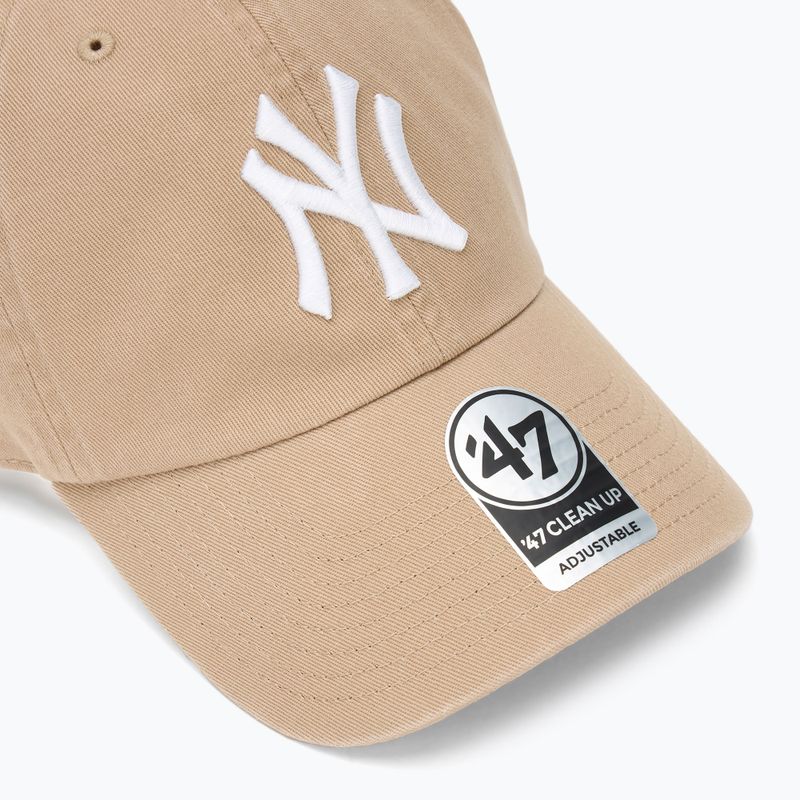 Kepuraitė su snapeliu 47 Brand MLB New York Yankees CLEAN UP W/No Loop Label khaki 3
