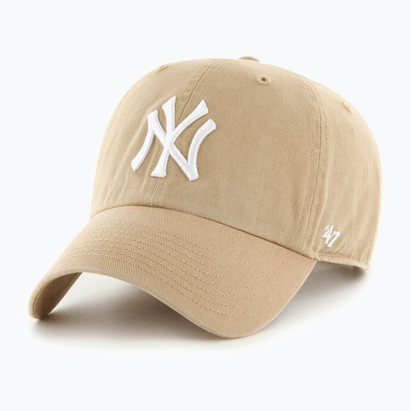 Kepuraitė su snapeliu 47 Brand MLB New York Yankees CLEAN UP W/No Loop Label khaki