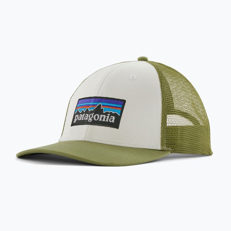 Kepuraitė su snapeliu Patagonia P-6 Logo LoPro Trucker white/buckhorn green