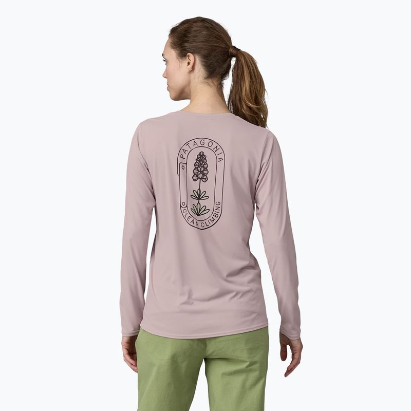 Moteriški marškinėliai ilgomis rankovėmis Patagonia Cap Cool Daily Graphic Shirt - Lands clean climb bloom/echo purple 2