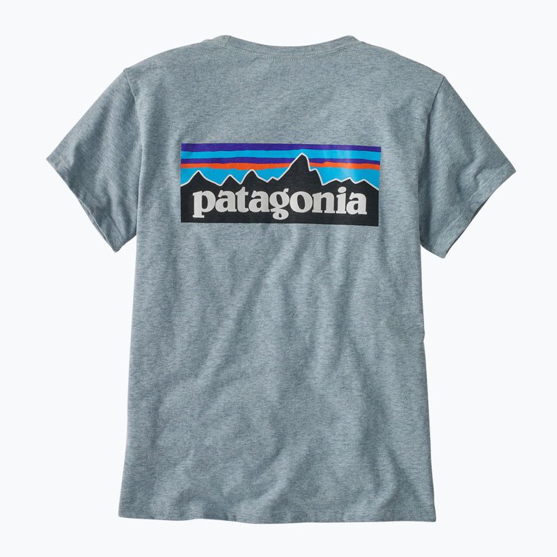 Moteriški Patagonia P-6 Logo Responsibili-Tee terminiai mėlyni marškinėliai 2