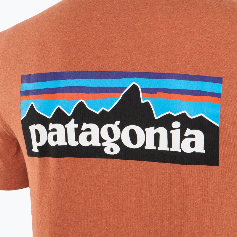 Vyriški žygio marškinėliai Patagonia P-6 Logo Responsibili-Tee redtall rust 4