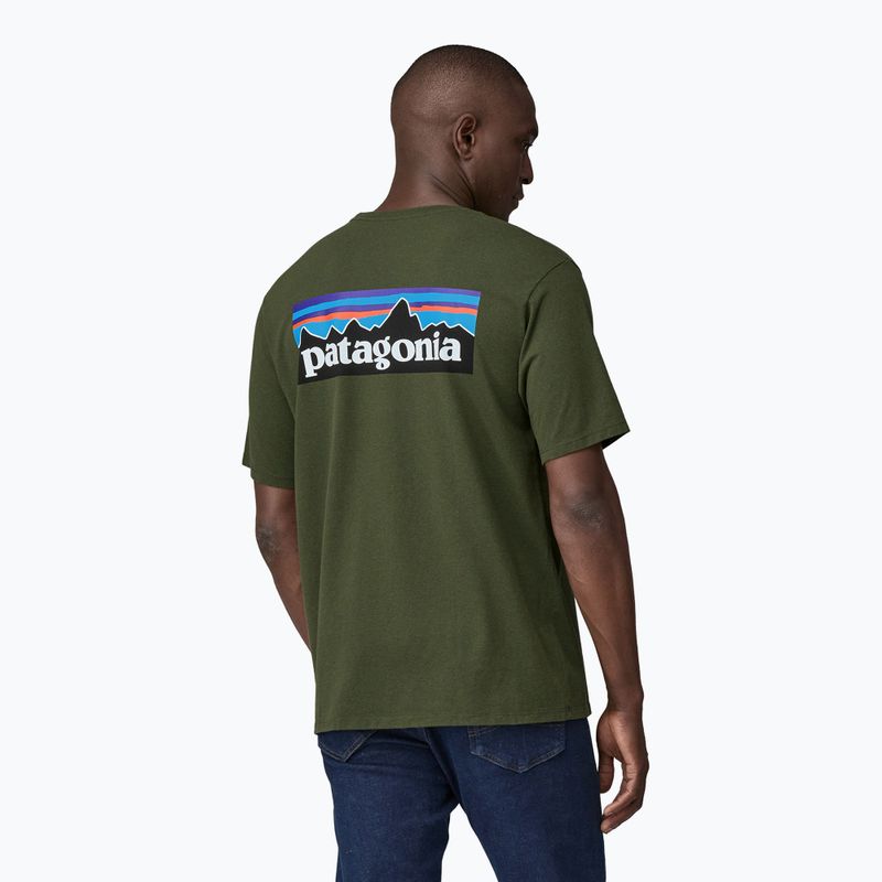 Vyriški žygio marškinėliai Patagonia P-6 Logo Responsibili-Tee torrey pine green 2