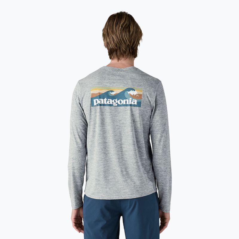 Vyriški marškinėliai ilgomis rankovėmis Patagonia Cap Cool Daily Graphic Shirt-Waters boardshort logo abalone blue/feather grey 2