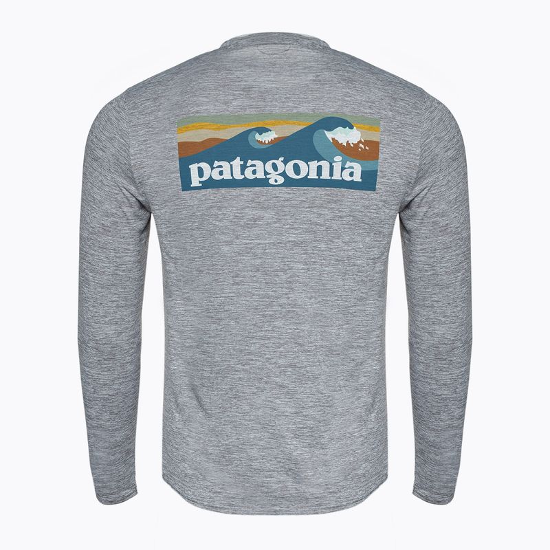 Vyriški marškinėliai ilgomis rankovėmis Patagonia Cap Cool Daily Graphic Shirt-Waters boardshort logo abalone blue/feather grey 2