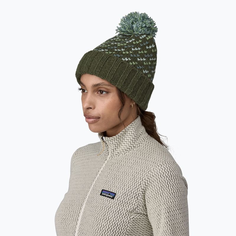 Žieminė kepurė Patagonia Snowbelle fisherman stitch/pine needle green 2