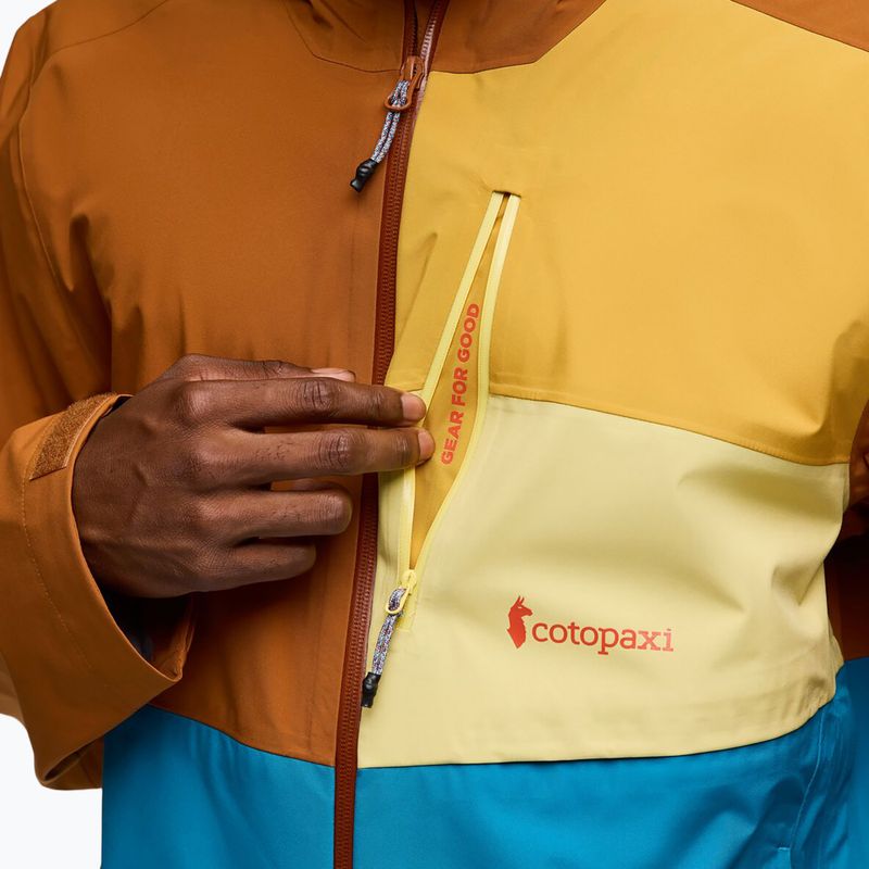 Vyriška striukė nuo lietaus Cotopaxi Impermeo 3L Hooded Shell sienna/lake 11
