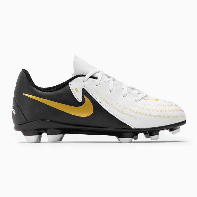 Vaikiški futbolo batai Nike Phantom GX II Club FG/MG Junior white/metallic gold coin/black 2