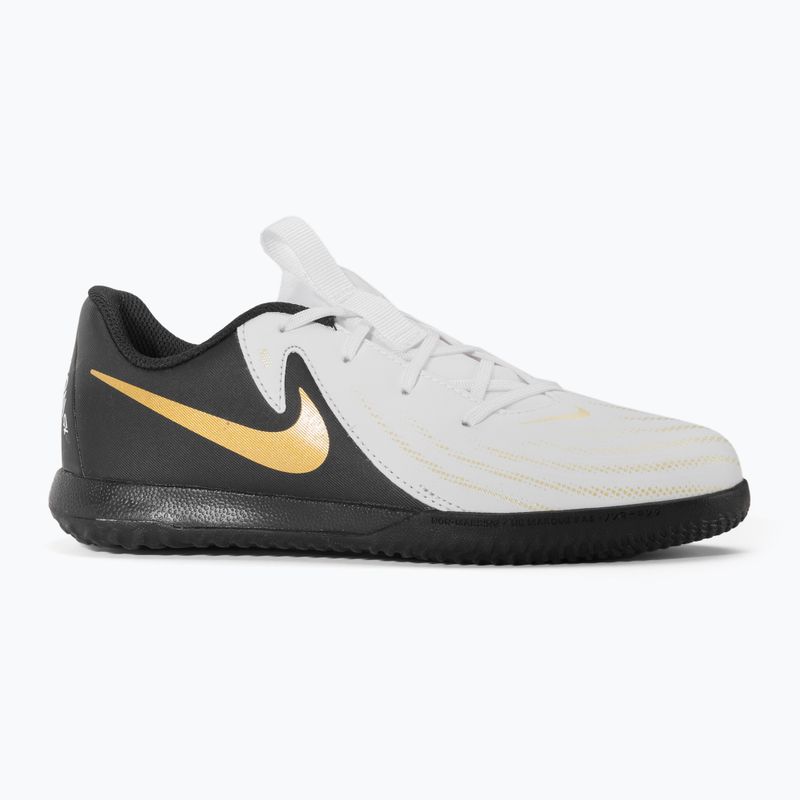 Vaikiški futbolo batai Nike Phantom GX II Academy IC white/metallic gold coin/black 2