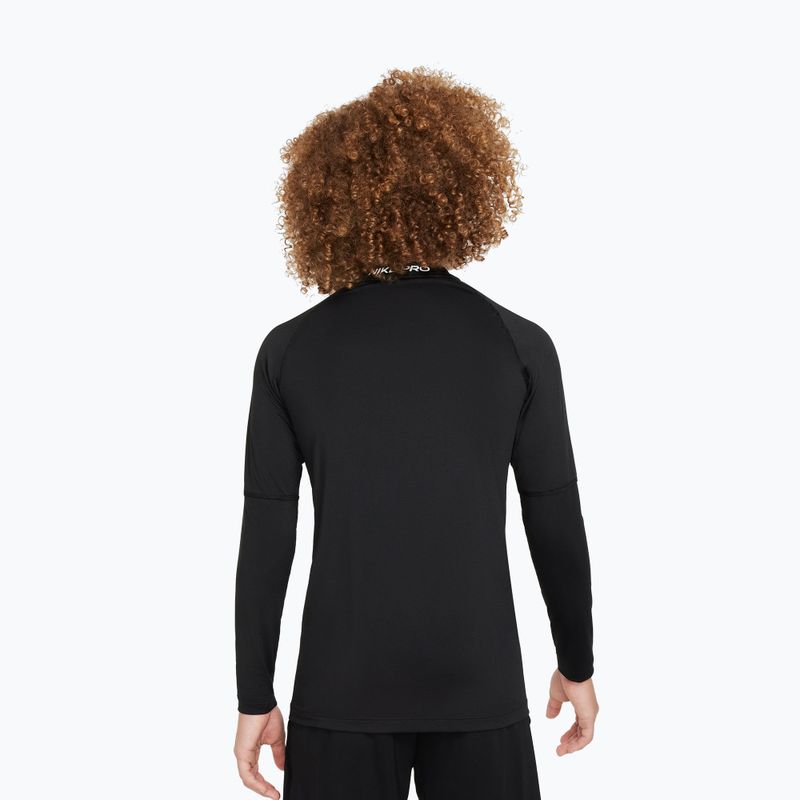 Vaikiški ilgomis rankovėmis marškinėliai Nike Pro Dri-Fit black/white 3