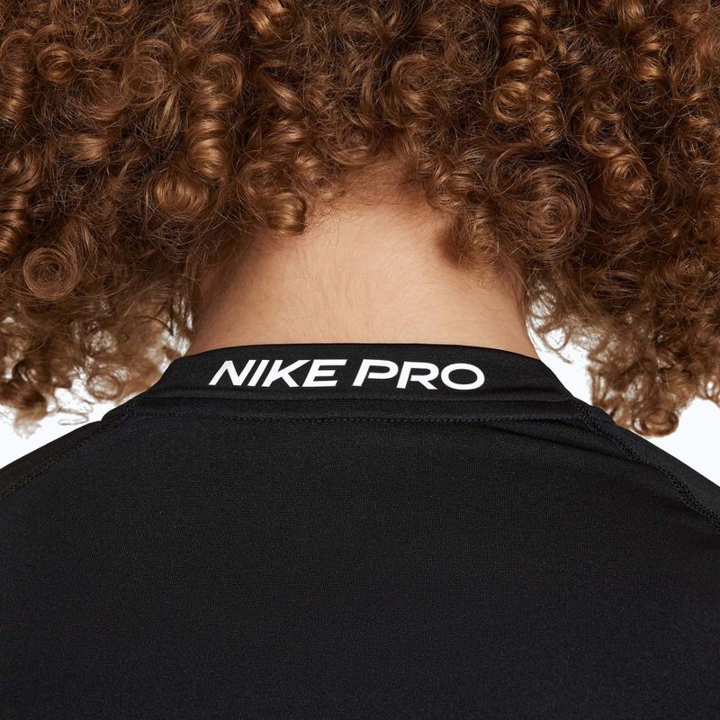 Vaikiški ilgomis rankovėmis marškinėliai Nike Pro Dri-Fit black/white 5