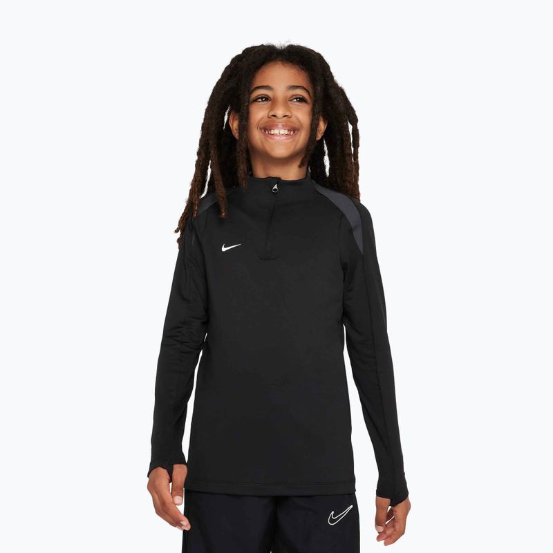 Vaikiški futbolo marškinėliai ilgomis rankovėmis Nike Dri-FIT Strike Jr black/black/anthracite/white