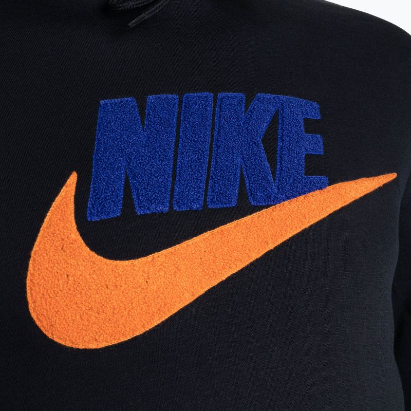 Vyriškas džemperis Nike Club Fleece Hoodie black/safety orange 3