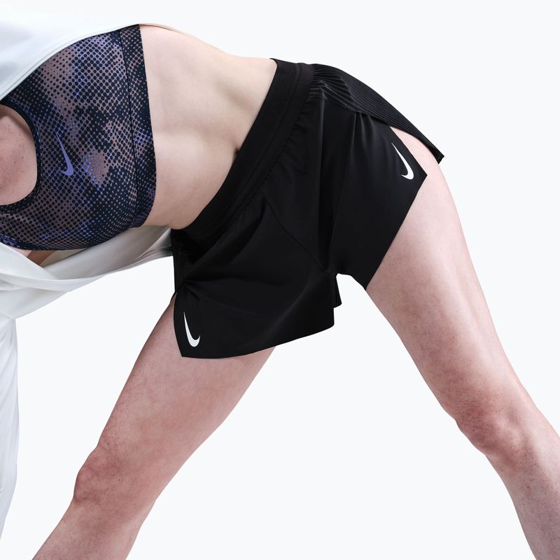 Moteriški bėgimo šortai Nike AeroSwift Dri-Fit ADV Mid-Rise 3" black/white 5