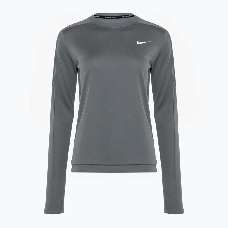 Moteriški bėgimo marškinėliai ilgomis rankovėmis Nike Dri-Fit Crew-Neck smoke grey