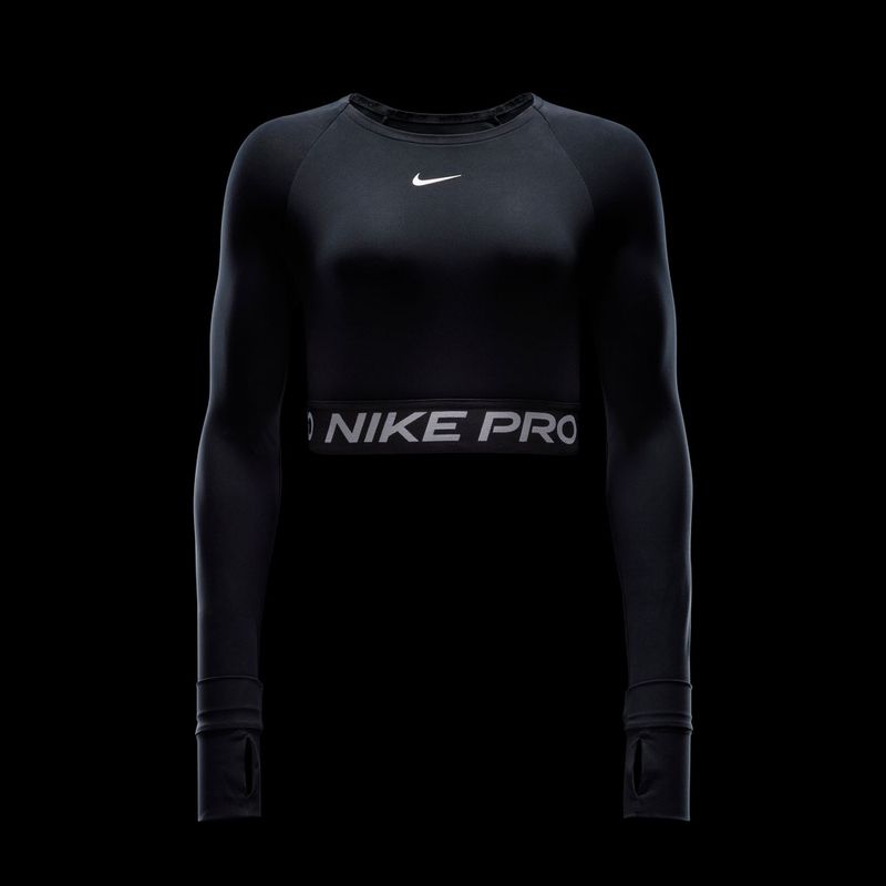 Moteriški treniruočių marškinėliai ilgomis rankovėmis Nike Pro 365 Dri-Fit black/white 5