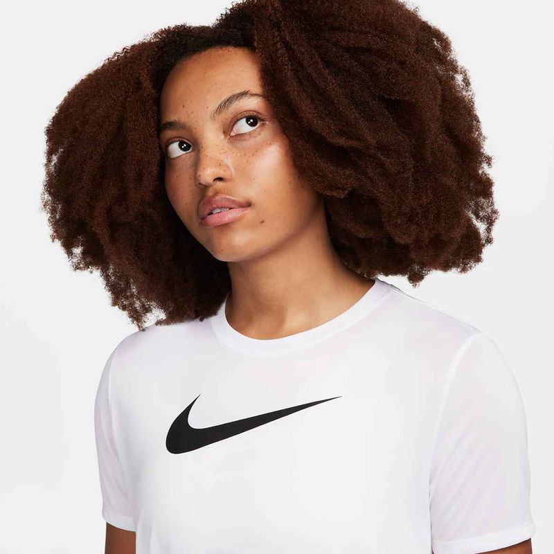 Nike Dri-Fit baltos/juodos spalvos moteriški treniruočių marškinėliai 4