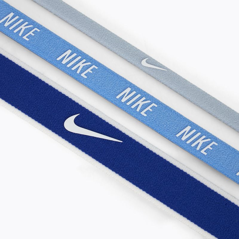 Galvos juostos Nike Mixed Width Headband 3 vnt light armory blue/university blue/white 2