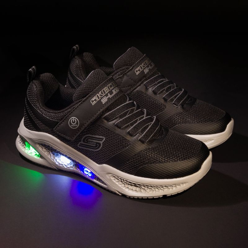 SKECHERS vaikiški treniruočių bateliai Skechers Meteor-Lights black/grey 7