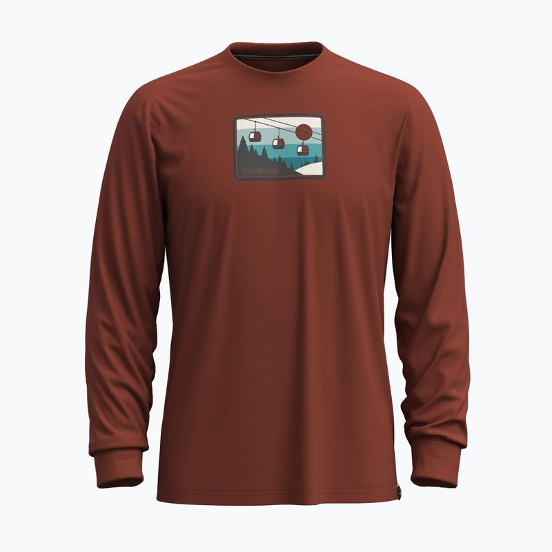 Vyriški marškinėliai ilgomis rankovėmis Smartwool Gondola Ride Graphic pecan brown