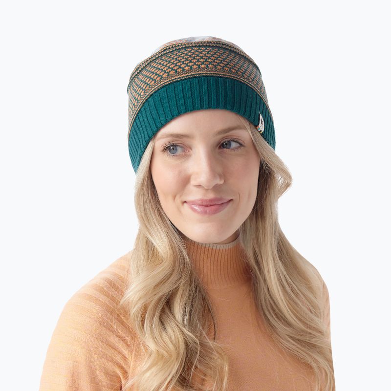 Žieminė kepurė Smartwool Popcorn Cable Reversible emerald green 2