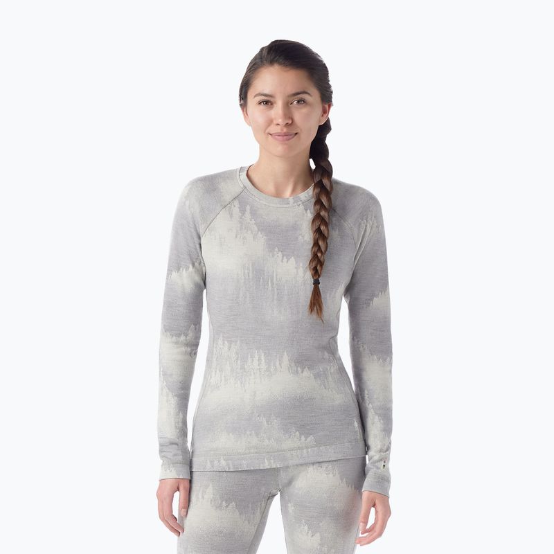 Moteriški termoaktyvūs marškinėliai ilgomis rankovėmis Smartwool Merino 250 Baselayer Crew Boxed light gray foggy pines