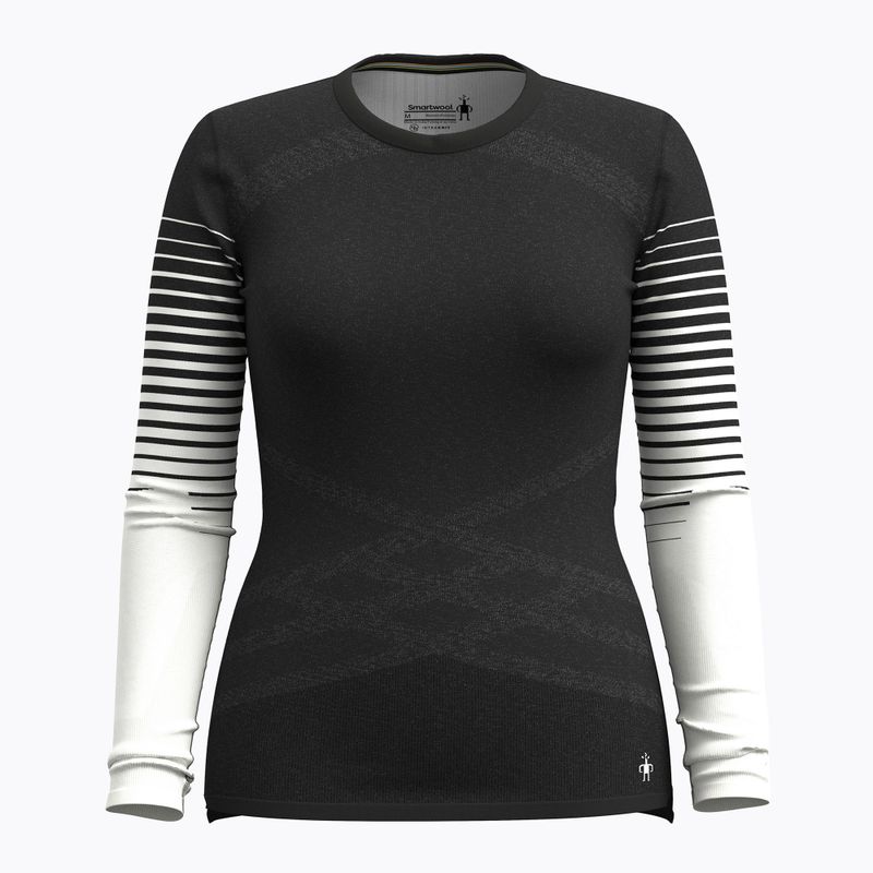 Moteriški termoaktyvūs marškinėliai Smartwool Intraknit Thermal Merino Base Layer Pattern Crew juodi 3