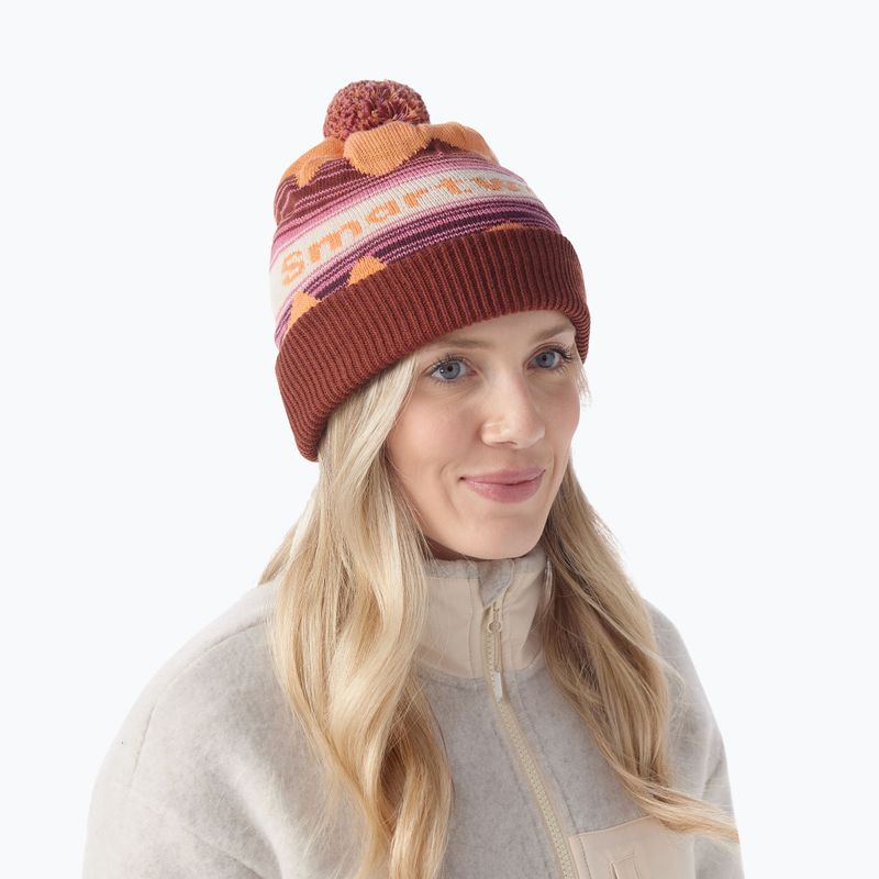 Žieminė kepurė Smartwool Knit Winter Pattern POM apricot 2