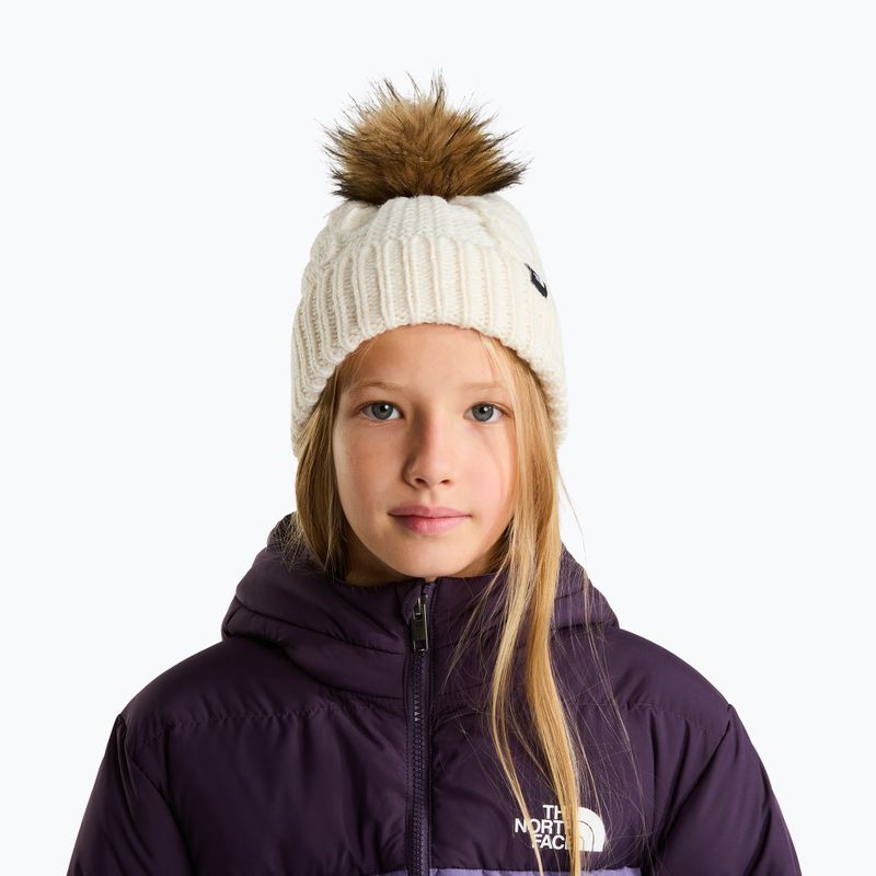 Vaikiška žieminė kepurė The North Face Oh Mega Fur Pom Beanie white Dune 3