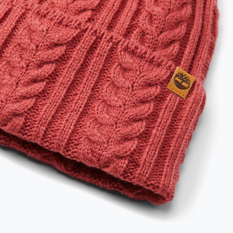 Moteriška žieminė kepurė Timberland Cable Beanie garnet rose 2