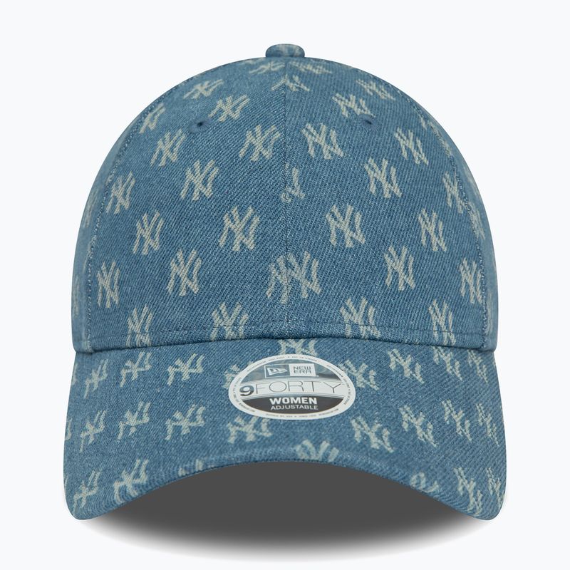 Moterų New Era Denim Mono 9Forty New York Yankees med blue beisbolo kepuraitė 2