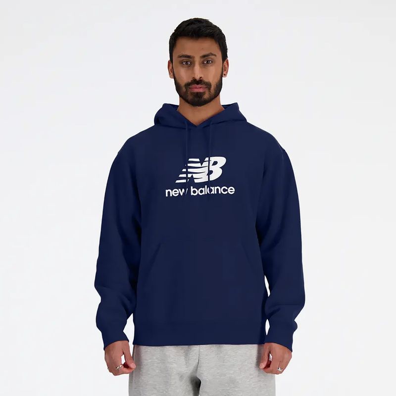 Vyriškas džemperis New Balance Stacked Logo French Terry Hoodie navy