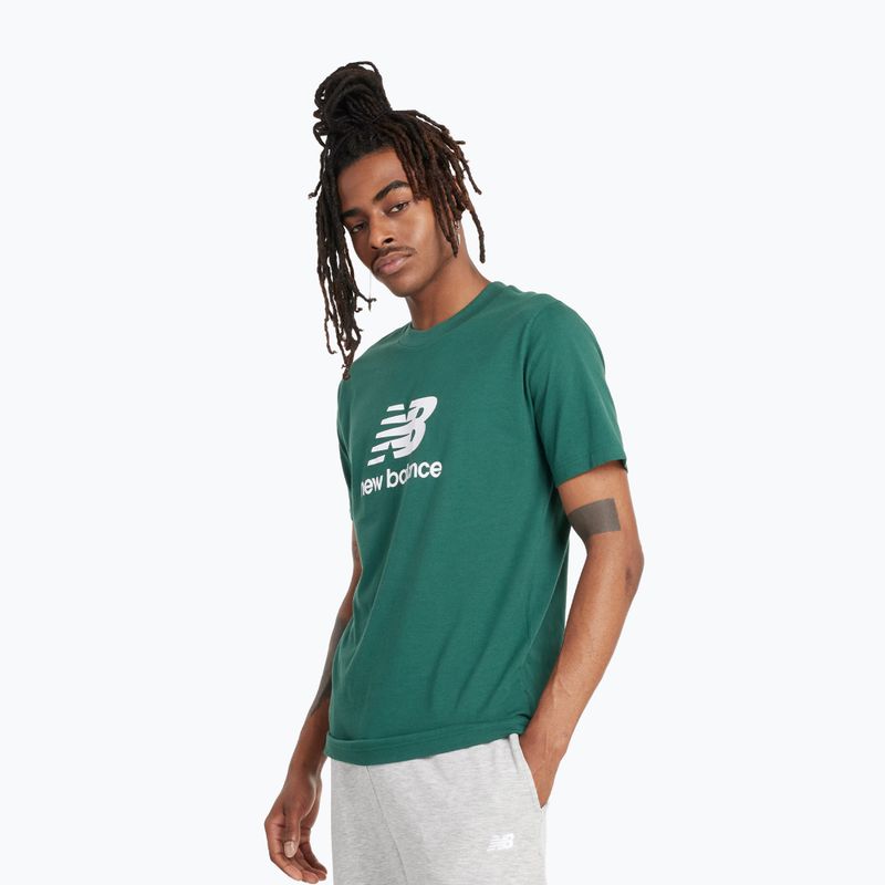 Vyriški marškinėliai New Balance Stacked Logo night watch green 6
