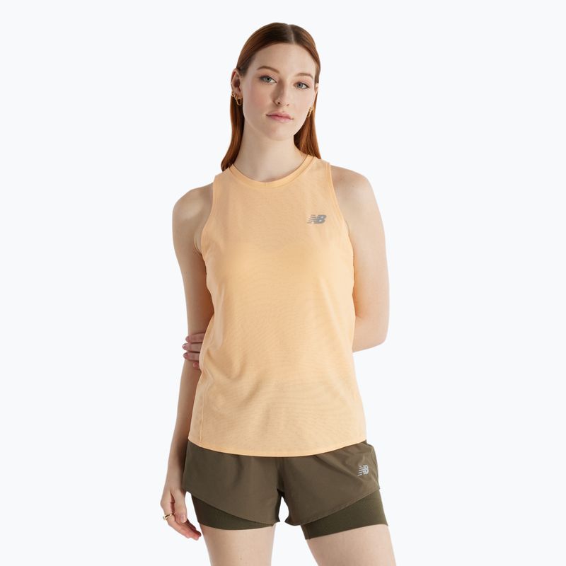 Moteriškas bėgimo tank topas New Balance Jacquard Slim Tank peach blossom