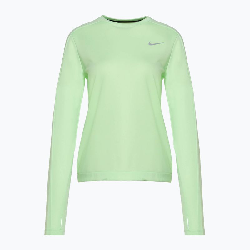 Moteriški bėgimo marškinėliai ilgomis rankovėmis Nike Dri-Fit Pacer Crew vapor green