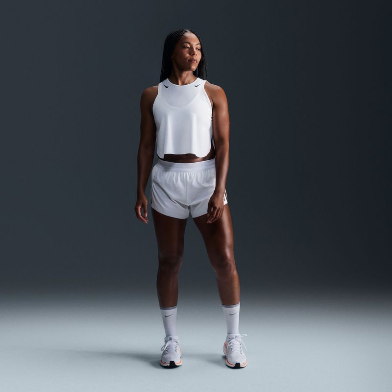 Moteriški bėgimo marškinėliai Nike AeroSwift Dri-Fit ADV Cropped Tank Top off white/black 6