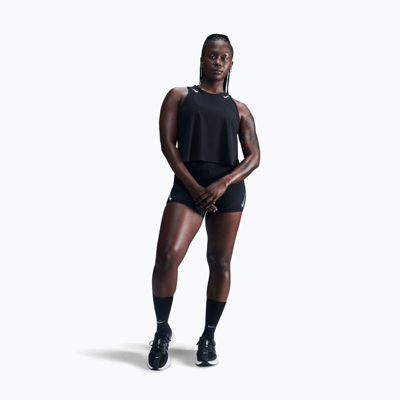 Moteriški bėgimo marškinėliai Nike AeroSwift Dri-Fit ADV Cropped Tank Top black/white 2
