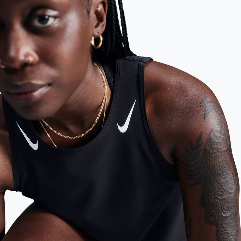 Moteriški bėgimo marškinėliai Nike AeroSwift Dri-Fit ADV Cropped Tank Top black/white 5