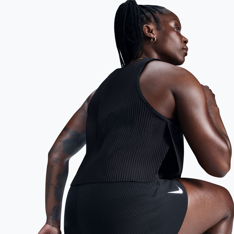Moteriški bėgimo marškinėliai Nike AeroSwift Dri-Fit ADV Cropped Tank Top black/white 6
